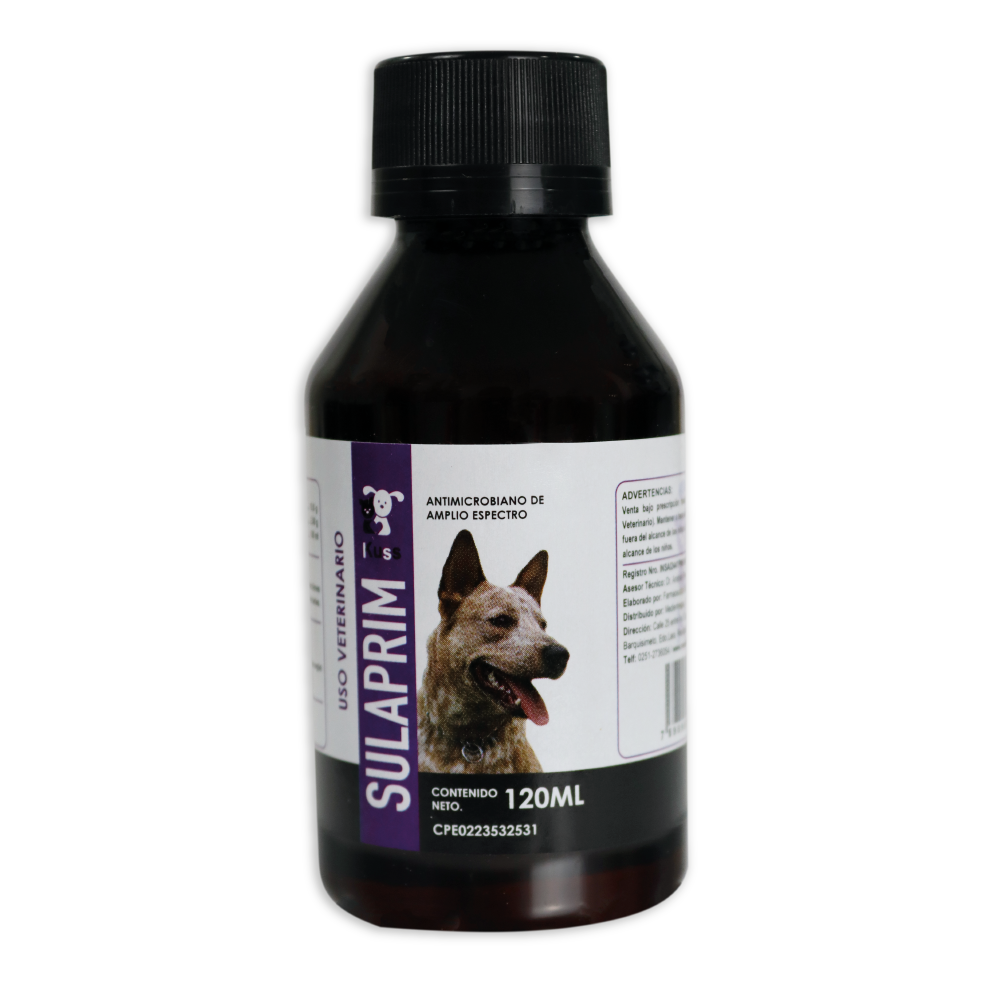 SULAPRIM x 120ml (SULFADIMETOXINA + TRIMETOPRIM MASCOTAS ) 