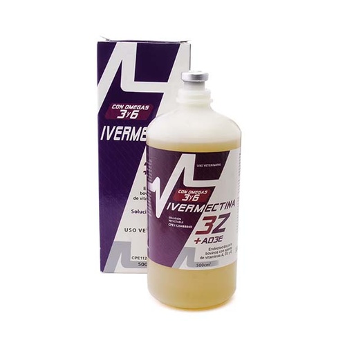 [FMV052] IVERMECTINA 3Z x 500ml (IVERMECTINA 3.15 + AD3E) 